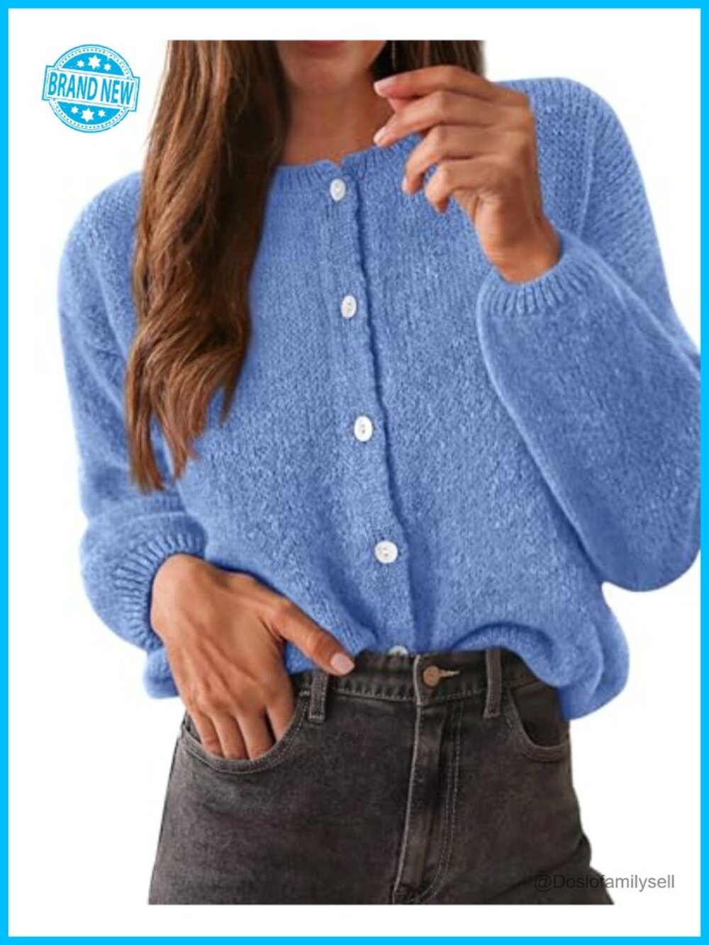 KIRUNDO Button Up Cardigan Women Long Sleeve Chunky Knit Sweater